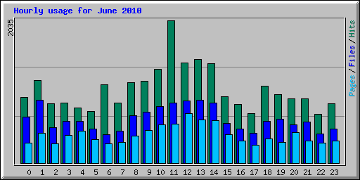 Hourly usage for June 2010