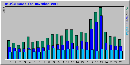 Hourly usage for November 2010