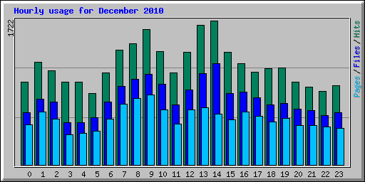 Hourly usage for December 2010